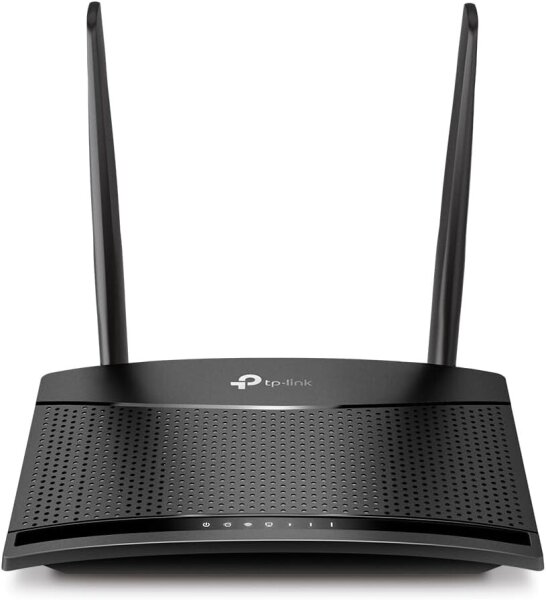 TP-Link TL-MR110 4G LTE Router, 150 Mbit/s Download, 2,4 GHz WLAN 300 Mbit/s, 2 Ethernet-Ports, 2 externe Antennen, bis 32 Geräte