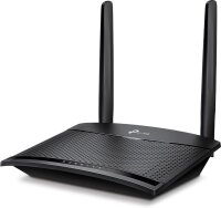 TP-Link TL-MR110 4G LTE Router, 150 Mbit/s Download, 2,4 GHz WLAN 300 Mbit/s, 2 Ethernet-Ports, 2 externe Antennen, bis 32 Geräte