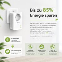 TP-Link TL-PA7017P KIT Powerline Adapter Set, 1000 Mbps, 2-pack, integrated power socket, Gigabit port, Plug & Play, white