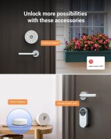EZVIZ DL01S Smart Lock Set, electronic door lock, Bluetooth, app control, Alexa compatible, keypad, A3 Gateway, grey