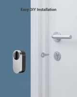 EZVIZ DL01S Smart Lock Set, electronic door lock, Bluetooth, app control, Alexa compatible, keypad, A3 Gateway, grey