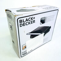 BLACK+DECKER BXGR1000E Kontaktgrill, 1000 W, 23x14,5 cm, kompakt, Antihaftplatten ohne PFOA, Panini-Grill, schwarz