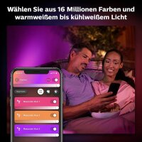 Philips Hue Resonate Outdoor LED Wall Light, 16W, 2x GU10, 1180lm, dimmable, app and voice control, IP44, black, up/down light, Hue Bridge required