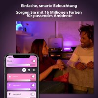 Philips Hue Go LED-Tischleuchte, tragbar, 6W, dimmbar, White & Colour Ambiance, App-Steuerung, Bluetooth, Zigbee, Akku, wasserfest, Alexa-fähig