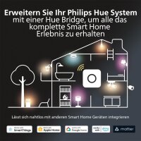 Philips Hue Go LED-Tischleuchte, tragbar, 6W, dimmbar, White & Colour Ambiance, App-Steuerung, Bluetooth, Zigbee, Akku, wasserfest, Alexa-fähig