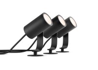 Philips Hue Lily Outdoor Spot Base 3-pack, LED, 3x8W, 640lm, 2000–5000K, dimmable, 16 million colors, IP65, incl. power supply, extension cable, black