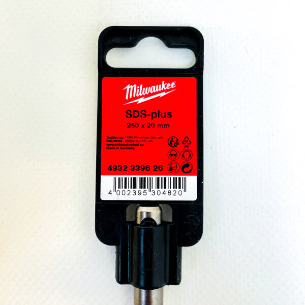 Milwaukee 4932339626 SDS-plus flat chisel, 250 mm length, 20 mm width, robust, for concrete and masonry