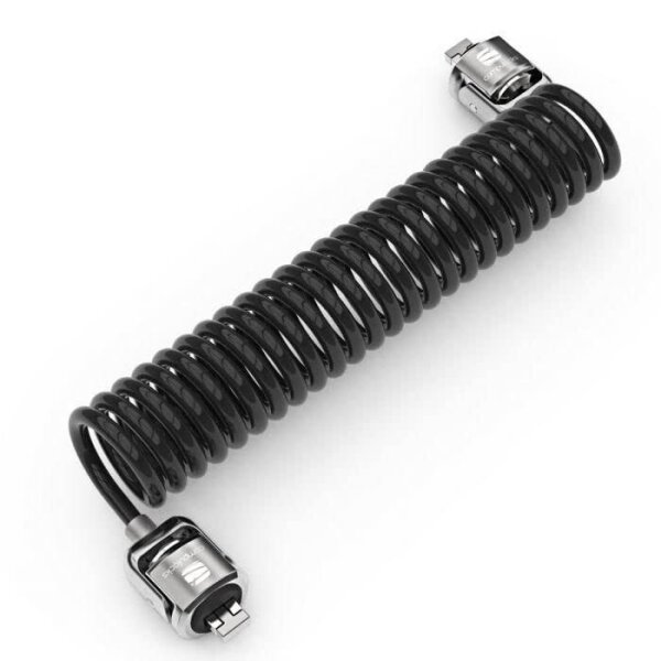Maclocks Compulocks Dual Head Kabelschloss, Schwarz, mit Schlüssel, Doppelkopf, flexibles Spiralkabel, Diebstahlschutz für Geräte