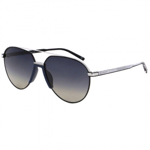 Davidoff DATS109-02R Mens Sunglasses, Polarized, Lens Width 57 mm, Bridge 14 mm, Temples 145 mm, Black Frame, Blue Gradient Lenses