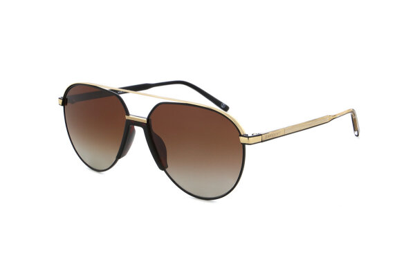 Davidoff DATS109-03 Mens Sunglasses, lens width 57mm, bridge 14mm, temples 145mm, black and gold, brown gradient lenses, category 3