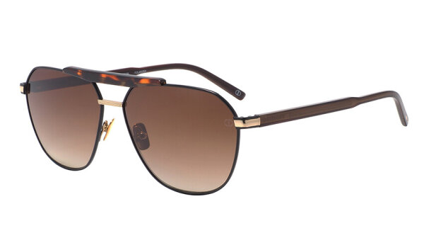 Davidoff DATS111-02 Mens Sunglasses, Titanium Brown, Black and Gold Frame, Brown Gradient Lenses, 59 mm Lens Width, 14 mm Bridge, 145 mm Temples