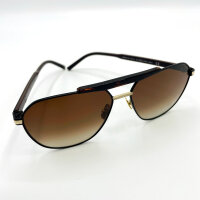 Davidoff DATS111-02 Mens Sunglasses, Titanium Brown, Black and Gold Frame, Brown Gradient Lenses, 59 mm Lens Width, 14 mm Bridge, 145 mm Temples