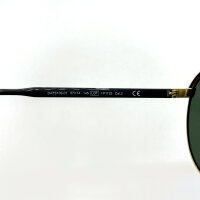 Davidoff DATS109-01 mens sunglasses, lens width 57mm, bridge width 14mm, temple length 145mm, black and gold frame, green lenses