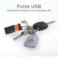 Integral Pulse USB flash drive 32GB, USB 2.0, black-orange, compact, fast data transfer