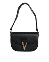 Versace Damen Clutch 45264108, schwarze Lederhandtasche...