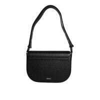 Versace Damen Clutch 45264108, schwarze Lederhandtasche mit goldfarbenem V-Logo, Handgelenkriemen, Schulterriemen