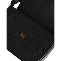 Versace Damen Clutch 45264108, schwarze Lederhandtasche mit goldfarbenem V-Logo, Handgelenkriemen, Schulterriemen