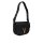 Versace Damen Clutch 45264108, schwarze Lederhandtasche mit goldfarbenem V-Logo, Handgelenkriemen, Schulterriemen