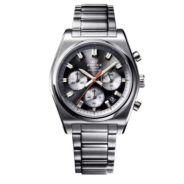 Casio Edifice EFB-730 Herrenchronograph, Edelstahl, Saphirglas, 10 BAR wasserdicht, silberfarbenes Gehäuse