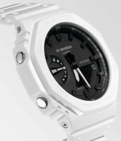 Casio G-Shock GA-2100-7AER Mens Watch, White, 20 bar Water Resistant, Analog-Digital, Stopwatch, Countdown, Alarm, Illumination, Nylon Strap