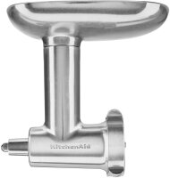 KitchenAid Fleischwolf Metallaufsatz, kompatibel mit Küchenmaschinen, robust, silber/rot, ideal für Hausgebrauch
