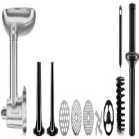 KitchenAid Fleischwolf Metallaufsatz, kompatibel mit Küchenmaschinen, robust, silber/rot, ideal für Hausgebrauch