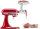KitchenAid Fleischwolf Metallaufsatz, kompatibel mit Küchenmaschinen, robust, silber/rot, ideal für Hausgebrauch