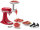 KitchenAid Fleischwolf Metallaufsatz, kompatibel mit Küchenmaschinen, robust, silber/rot, ideal für Hausgebrauch