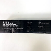 Gravity MS B 22 microphone arm, telescopic 500–880 mm, 3/8" external thread, 2-way adjustable, black, microphone stand