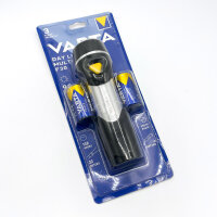Varta Day Light Multi LED F30 Flashlight, 14 LEDs, 130h runtime, 32m range, shockproof, aluminum/rubber, incl. 2x D batteries