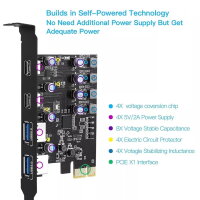 FARBOKO PCIe-Hostkarte, USB 3.0/3.1/3.2, 5/10/20 Gbit/s, PCIe-Erweiterung, schnelle & sichere Datenübertragung