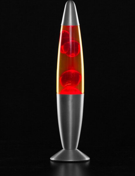InnovaGoods Magla Lavalampe, 25W, dekorative Tischleuchte mit Standfuß, rot, Retro-Design