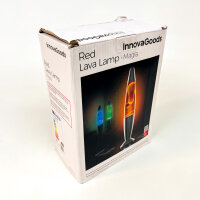 InnovaGoods Magla Lavalampe, 25W, dekorative Tischleuchte mit Standfuß, rot, Retro-Design