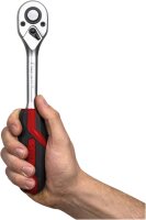 STIER Umschaltknarre 1/2", 72 Zähne, Schnelllösefunktion, 5° Rückschwenkwinkel, reversibel, 2K-Griff