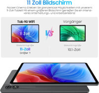 Blackview Tab 90 WiFi Tablet, 27,7 cm, 12 GB RAM, 128 GB Speicher, 8200 mAh Akku, 13+8 MP Kamera, 5G WLAN, silbergrau