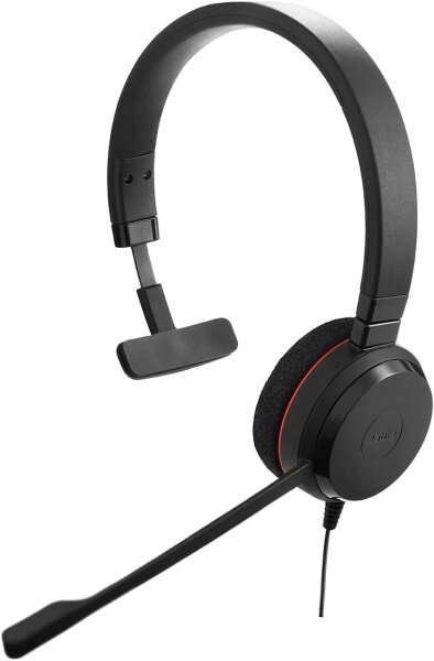 Jabra Evolve 20 MS Mono USB-C Headset, einseitig, mit Mikrofon, schwarz, für Microsoft Teams, kabelgebunden
