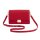 Fable England Kate Foldover Bag, shoulder bag, 23x15x7 cm, 110 cm strap, 2 inner compartments, red, womens, polyester lining