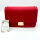 Fable England Kate Foldover Bag, shoulder bag, 23x15x7 cm, 110 cm strap, 2 inner compartments, red, womens, polyester lining