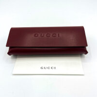 Gucci GG1593S Unisex-Sonnenbrille, goldfarbenes Metall, grüne Gläser, schwarze Bügel, 56 mm, inkl. bordeauxrotem Etui