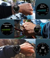 OUKITEL BT12 Smartwatch, 1,43" AMOLED, 36 GB Speicher, Android 15, 341x341 Pixel, 5G, Nano-SIM, Bluetooth, USB-C, 480 mAh, wasserdicht, Schwarz