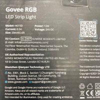 Govee H615D LED-Lichtstreifen 20m, RGB, 24V, 12W, App-Steuerung, kompatibel mit Alexa & Google Assistant, für Ambiente