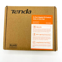 Tenda TEG1105PD 5-Port Gigabit Switch, 4x PoE, IEEE 802.3af, PSE & PD, 6kV Blitzschutz, PoE bis 325m, RoHS, für WLAN/IP-Kameras