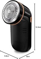 Philips GC026/80 Fusselentferner, für Wolle & Nylon, entfernt Knötchen, Textilrasierer, für alle Stoffe, schwarz