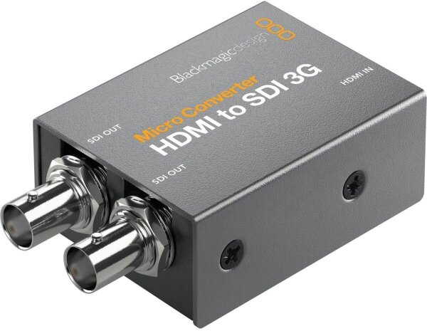 Blackmagic Design CONVCMIC/HS03G Micro Converter, HDMI auf 3G-SDI, 2 SDI-Ausgänge, kompakt, schwarz, für Kameras und Computer