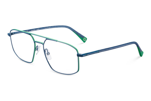 Etnia Barcelona Galena 570 BLGR, unisex full-rim glasses, rectangular, 57 mm lens width, blue-green frame, clear lenses