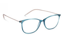 Etnia Barcelona 9 TILE 53O, full-rim glasses, 53 mm lens width, turquoise blue frame, rose gold temples, clear lenses, unisex