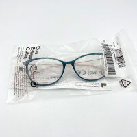 Etnia Barcelona 9 TILE 53O, full-rim glasses, 53 mm lens width, turquoise blue frame, rose gold temples, clear lenses, unisex
