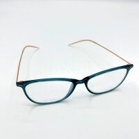 Etnia Barcelona 9 TILE 53O, full-rim glasses, 53 mm lens width, turquoise blue frame, rose gold temples, clear lenses, unisex