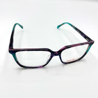 Etnia Barcelona 5 Gera PUTQ, full-rim glasses, 55 mm lens width, purple-turquoise patterned, clear demo lenses, unisex