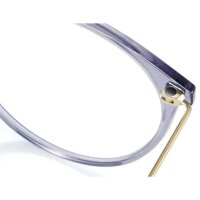 Etnia 9 ZEFI 54O PUGD Unisex-Brille, 54mm Glasbreite, transparent violettgraues Vollrandgestell, goldene Bügel, klare Gläser